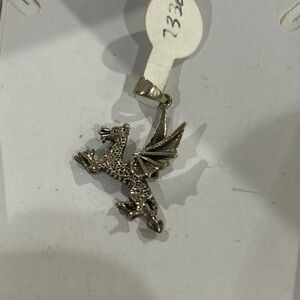 NWT Sterling Silver Dragon Pendant heavy & ornate